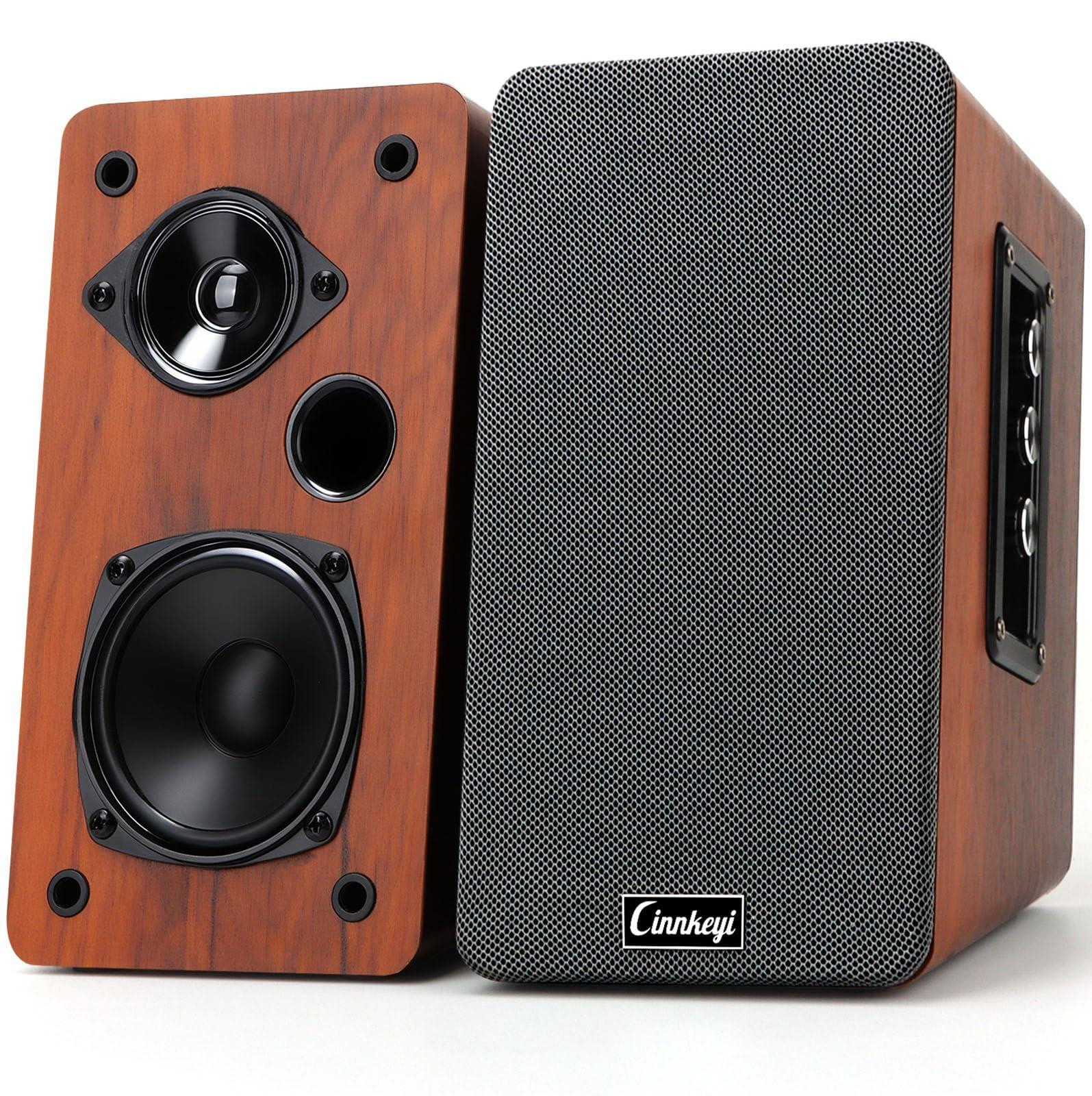 Selius 50W AC boekenplank luidsprekers, Passieve 2.0 computerluidsprekers met Bluetooth, RCA, AUX en USB
