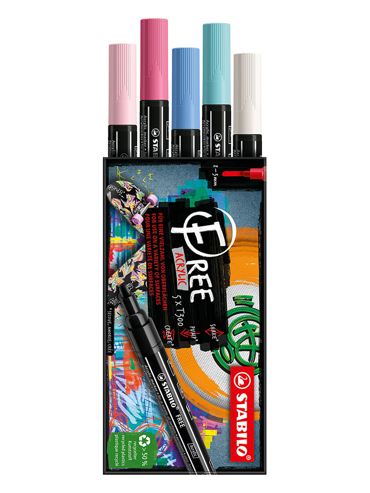 Permanent-Marker "STABILO FREE Acrylic Candy" - 5 Stück - onesize