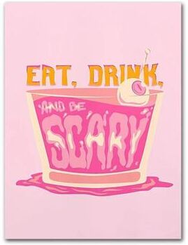 Inspired Finds Retro Strawberry Lemon Cocktail Canvas Wall Art Print For Kitchen & Bar Decor 11.81x17.72in No Frame groovy Dessert Art