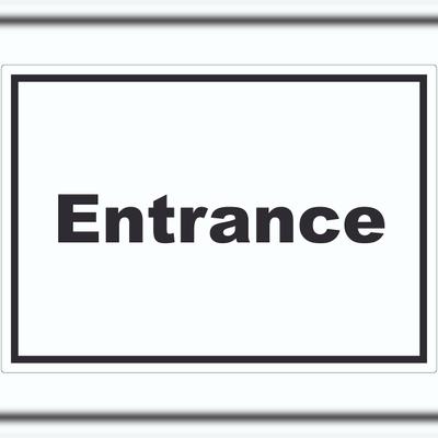 HB-Druck Entrance Aufkleber mit Text Eingang waagerecht A8 (52x74mm)