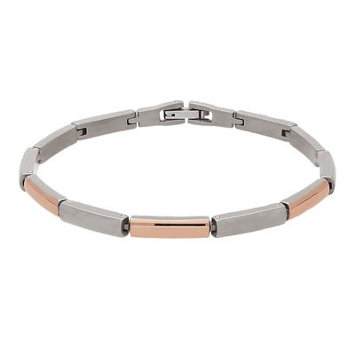 Gliederarmband TITANIA "Titanarmband", rosa (roségoldfarben), Armbänder, Damen, Titan, Gliederarmband, bicolor