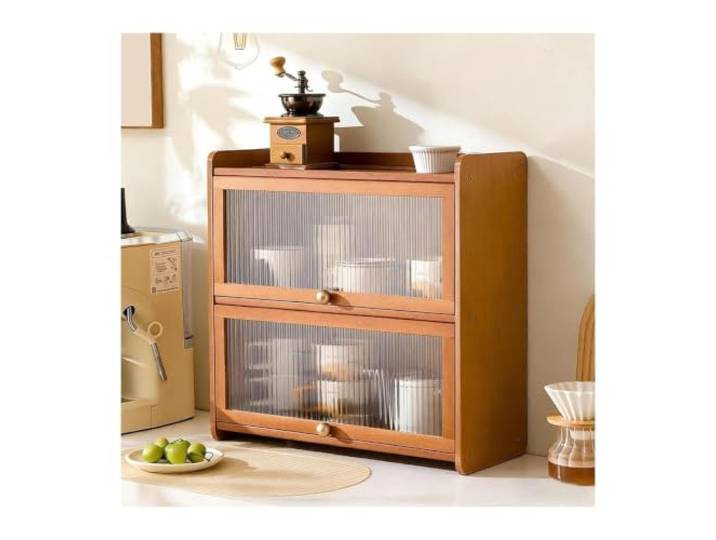 Kabine mit Türen, Küche, Speisekammer, Brotkasten Sideboard for Flaschen, Teller, Schüsseln, Kaffeetassenhalter, platzsparend