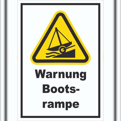 Schild Warnung Bootsrampe A5 (148x210mm)