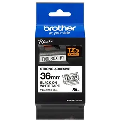 Brother, Beschriftungsband, Band (3.60 cm, Schwarz, Weiss)