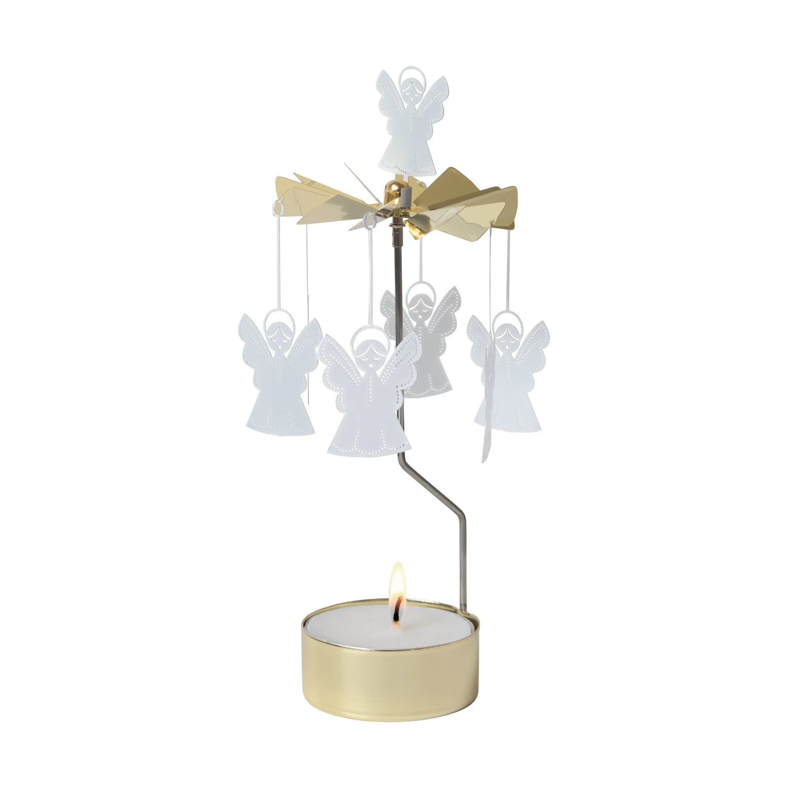 Pluto Design Draaiende waxinelichtjeshouder Singing Angel Goud