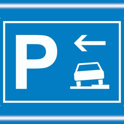HB-Druck Gehweg Parkplatz mit Richtungspfeil links Aufkleber waagerecht A0 (841x1189mm)