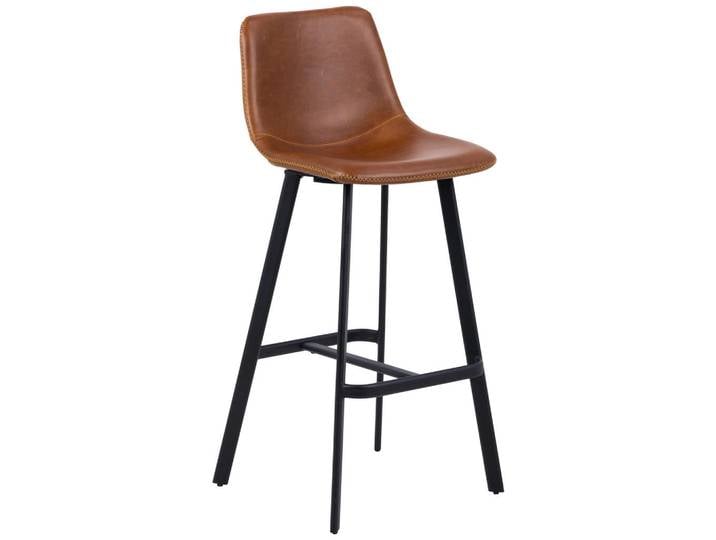 Barhocker, Cognac, eckig, 46.5x103x50 cm, Reach, Lederauswahl, Esszimmer, Barmöbel, Barhocker