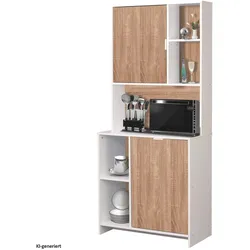 HTI-Living, Regal, Küchenschrank Malin Weiss Sonoma (80 x 39 x 180 cm)