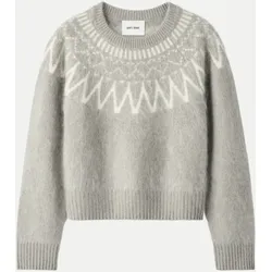 Kaschmirpullover mit Jacquardmuster Grau S