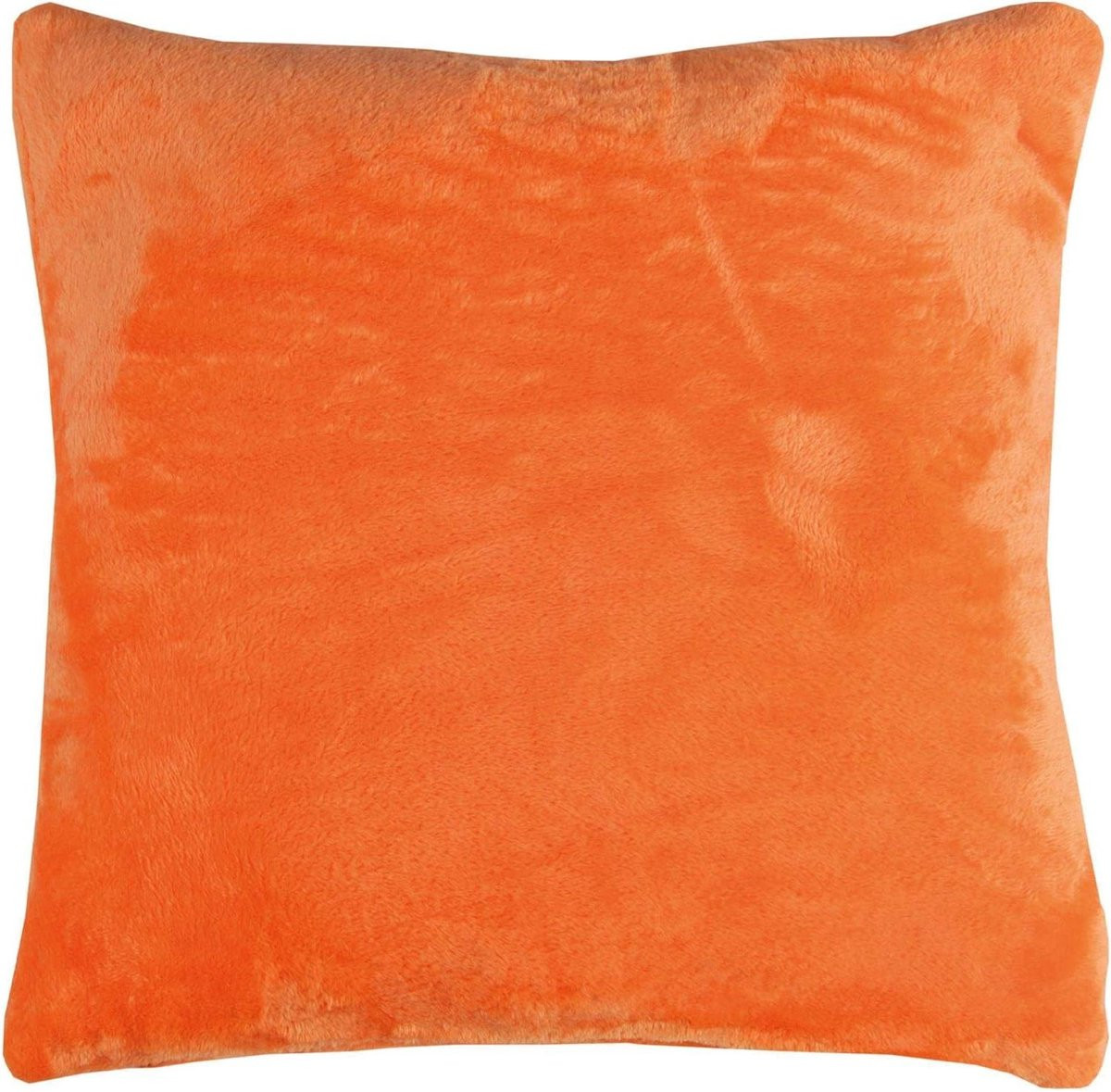 Oranje kussenhoes van zachte poolstof voor jouw woonkamer decoratie - 50 x 50 cm