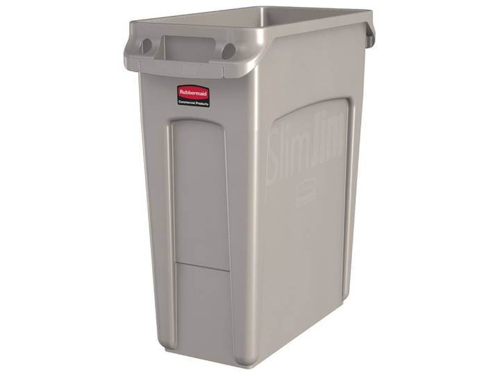 PROREGAL® Mülleimer Slim Jim Mülleimer mit Belüftungskanälen, 60L, Beige