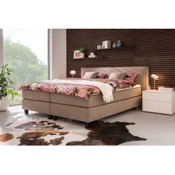 Ergodream Boxspringbett Lund 180 x 200 cm Stoff Braun