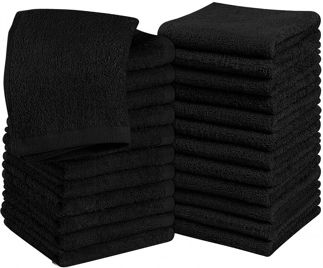 Brayden Studio 100% Cotton Fingertip Towel Black Fingertip Towel