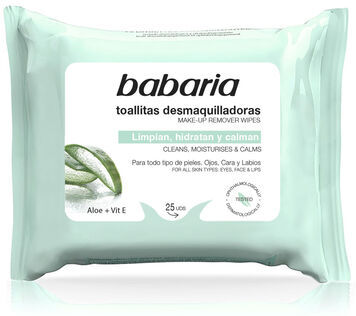 Babaria Make-up Remover Wipes Aloé Vera e Vitamina E 25 un