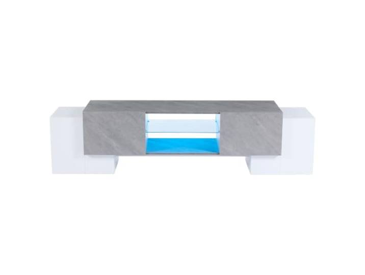 TV-Schrank 180x46,5cm mit LED & Bluetooth MDF, 180x40x46,5cm, LED mit App, Glasablage, 30kg, für 60-70 TV