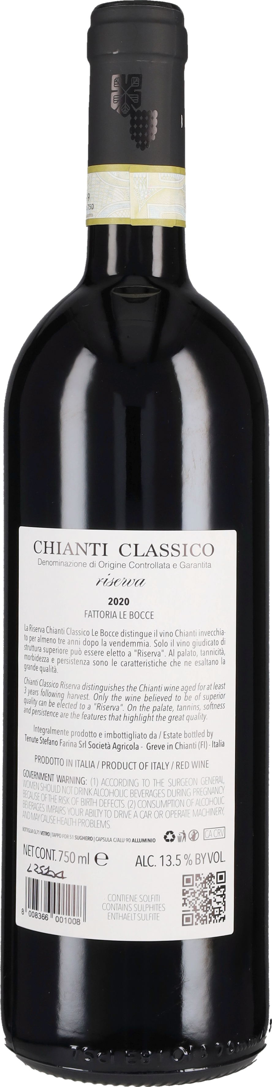 Chianti Classico Riserva 'Fattoria Le Bocce' Stefano Farina 2020