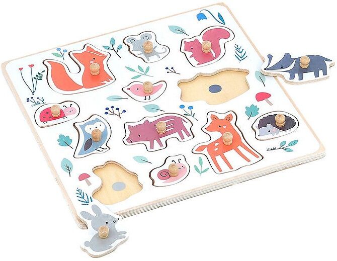 Puzzle encastrement en bois 12 pcs Les animaux de la forêt Sarah Betz - Vilac