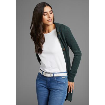 Ledergürtel LAURA SCOTT, Damen, Gr. 115, weiß, Rindsleder, unifarben mit Farbeinsatz, Basic, Gürtel Ledergürtel, für Damen im feminin zeitlosem Design - NEW - bis Gr.135