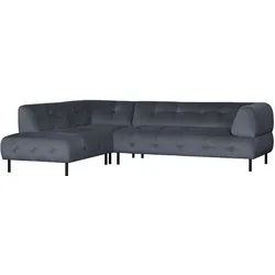 Ecksofa Lloyd mit Samtbezug, links, modernes Design, dunkelgrau, komfortabel für 4–5 Personen