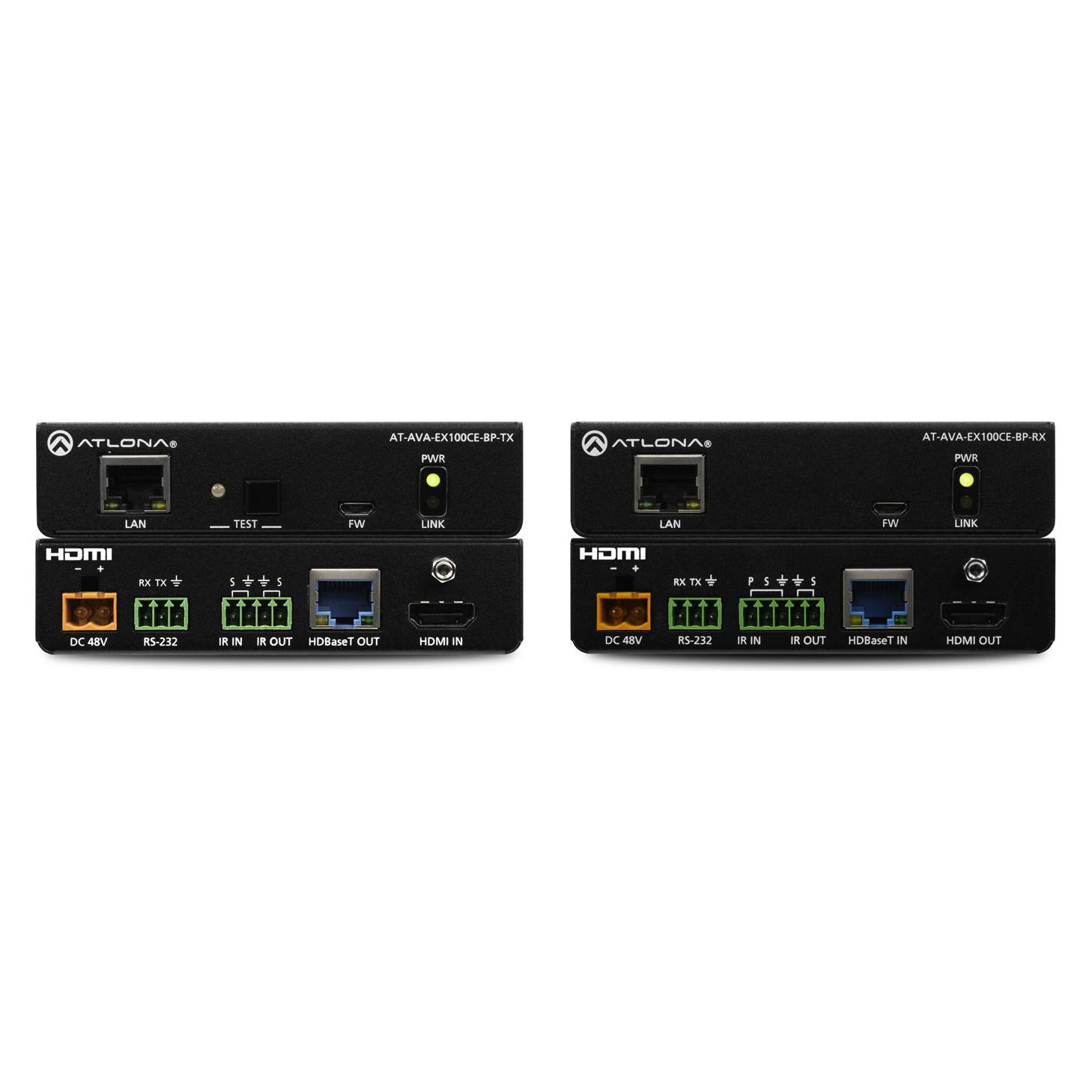 Atlona 4K/60 4:2:0 UHD HDMI HDBT Kit PoE/IR/RS232/LAN/ARC/BP (AT-AVA-EX100CE-BP-KIT)