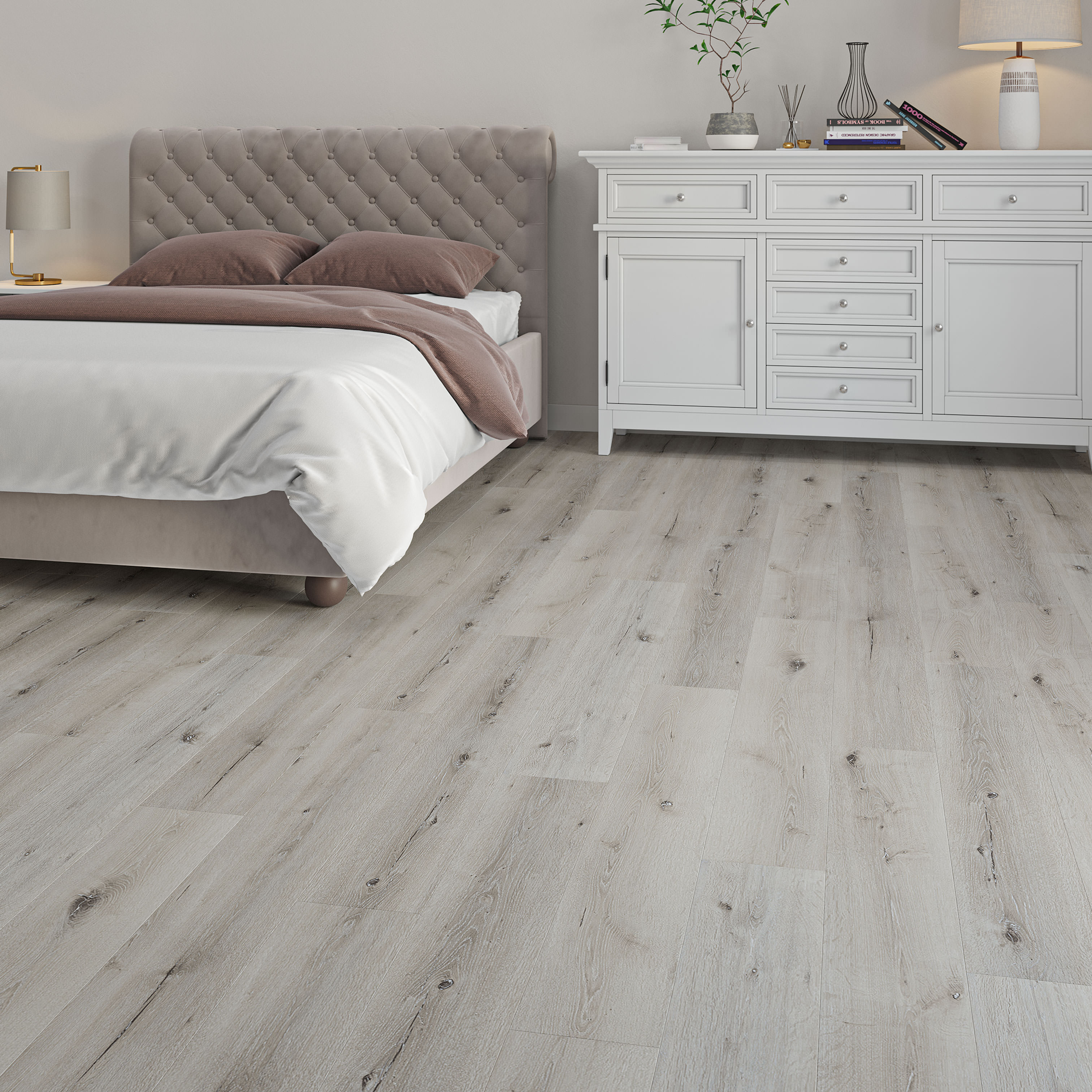 Luxury Flooring Grey 6.5mm Wood Effect LVT Luxury Vinyl SPC Click Flooring