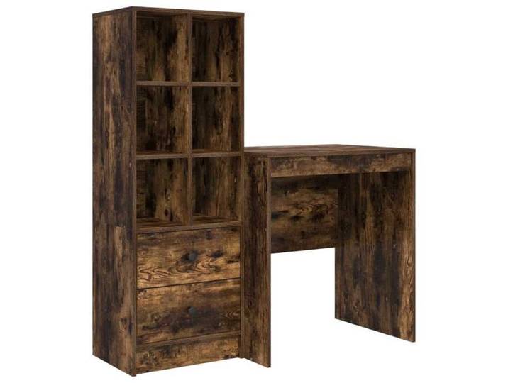 Table de travail - ORVEL - Table Informatique 1 pc pour étudiants - Chêne fumé - 115 5x50x127 cm - 2 pc 90483