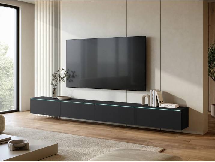Table basse CERIEE 300 - noir graphite + éclairage LED offert