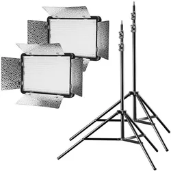 Walimex pro pro LED Versalight 500 Bi Color 2er Set 2x Leuchte 2x (Flächenleuchte), Dauerlicht, Schwarz, Mehrfarbig