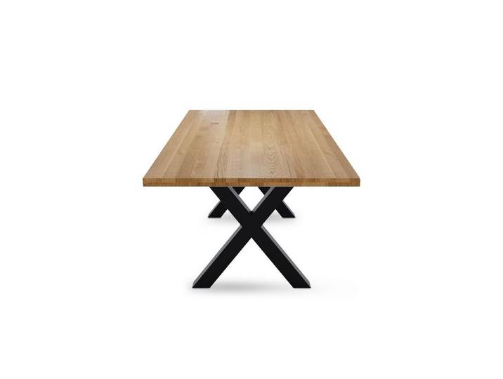 Natur24 Esstisch Jakarta Esstisch 220x100 Wildeiche mit gerader Kante und X-Gestell