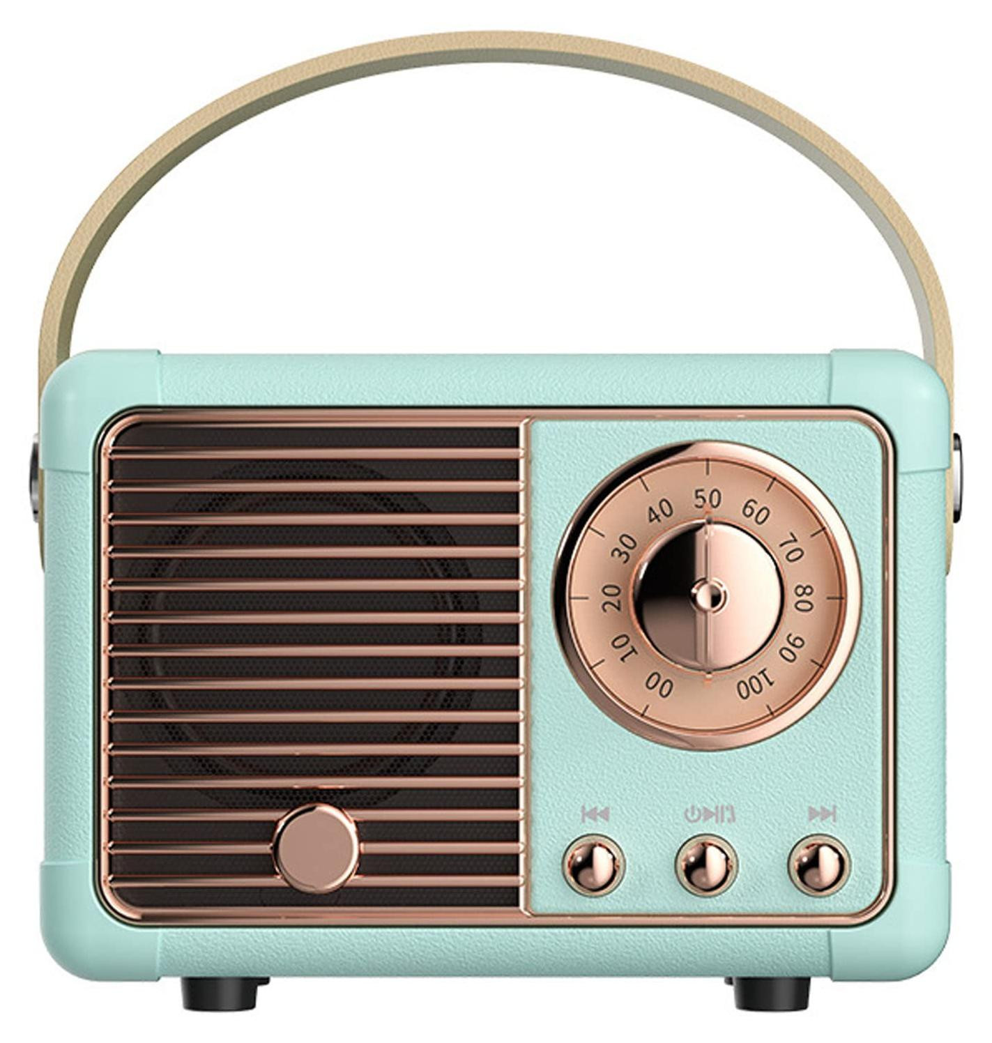 Selius Bluetooth Speaker Retro Stijl Blauw 3 Watt Kunststof voor Tafelbladmontage