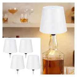 Casativo, Tischlampe, 4er-Set Edle Akku Flaschenlampe weiss: Dimmbar - 3 Lichtfarben: Verwandelt Flaschen in stimmungsvoll
