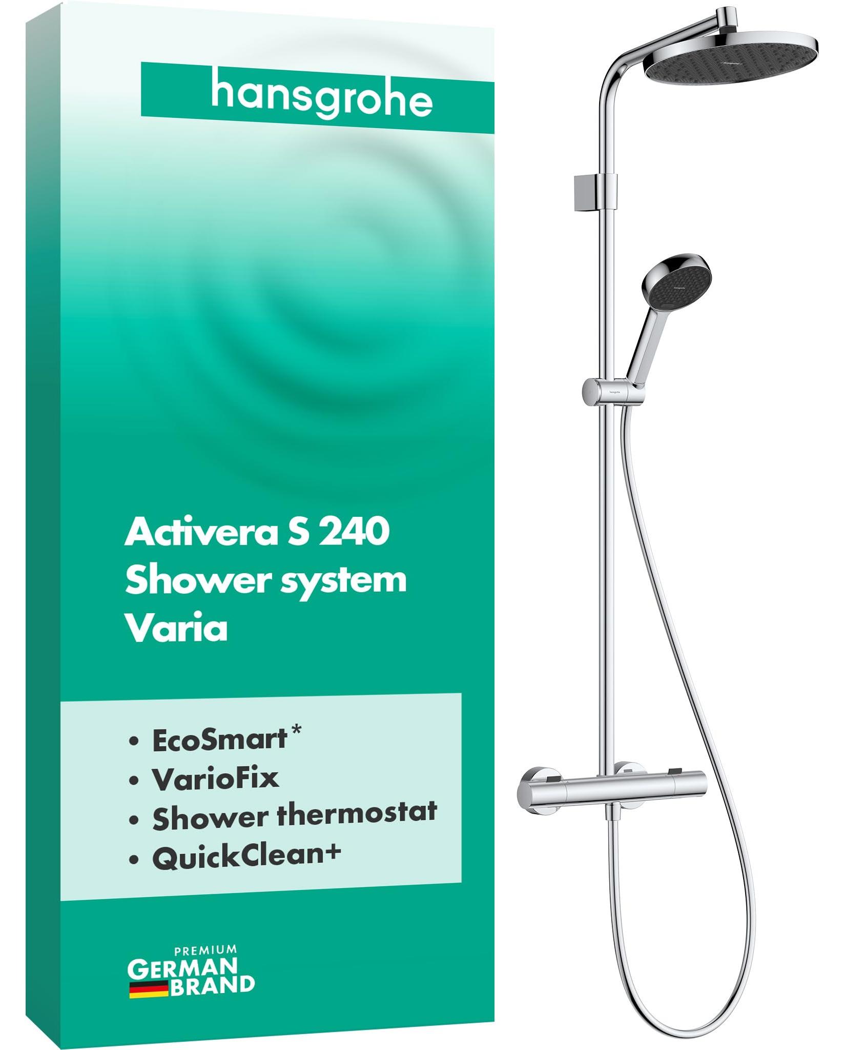 Duschsystem Activera S, Regendusche 240 mm, Thermostat, Chrom