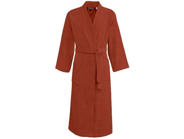 Peignoir mixte kimono en coton terracota m