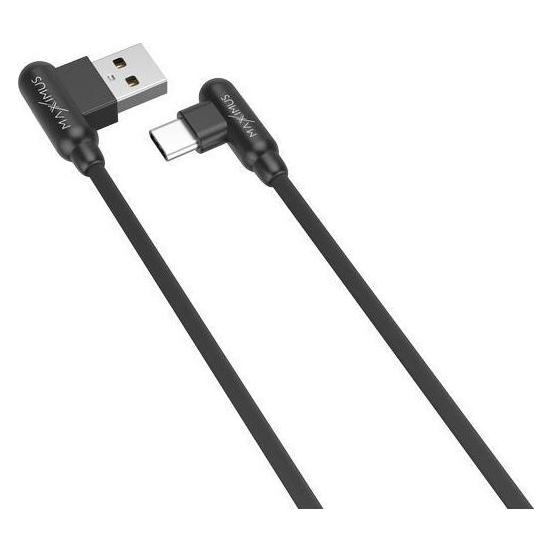 Maxximus MX CORNER Schnellladekabel Typ-C 2,4 A / 1 m, Schwarz / Abgewinkelt (1 m) (35547038)