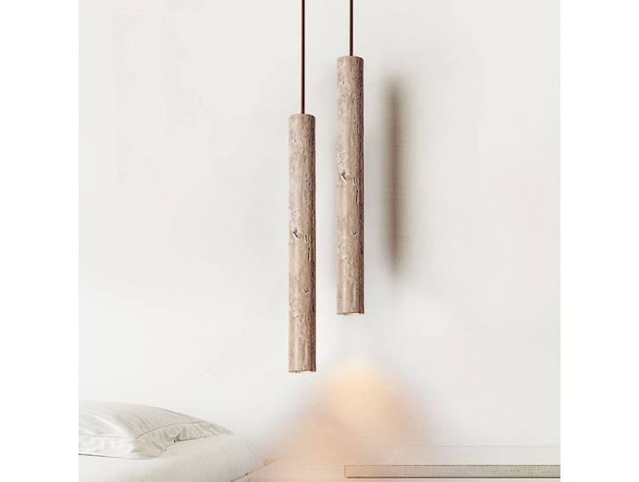 Lampe en pierre jaune de style japonais Wabi-Sabi, lustre de chevet créatif pour chambre à coucher, rétro nordique, pour restaurant, petite suspension