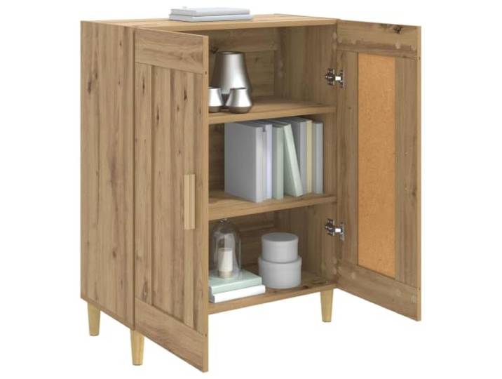KTHLBRH Sideboard Eiche Handwerk 69,5 x 34 x 90 cm Engineered Holz, großer Stauraum mit Regalen, konische Beine für Wohnzimmer