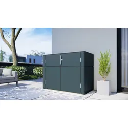 Garten-Geräteschrank BERTILO "HPL Terrace, in verschiedenen Farben", grau (anthrazit), Massivholz, Gerätehäuser, Fassaden-HPL in Architekturqualität, witterungsbeständig, farbstabil