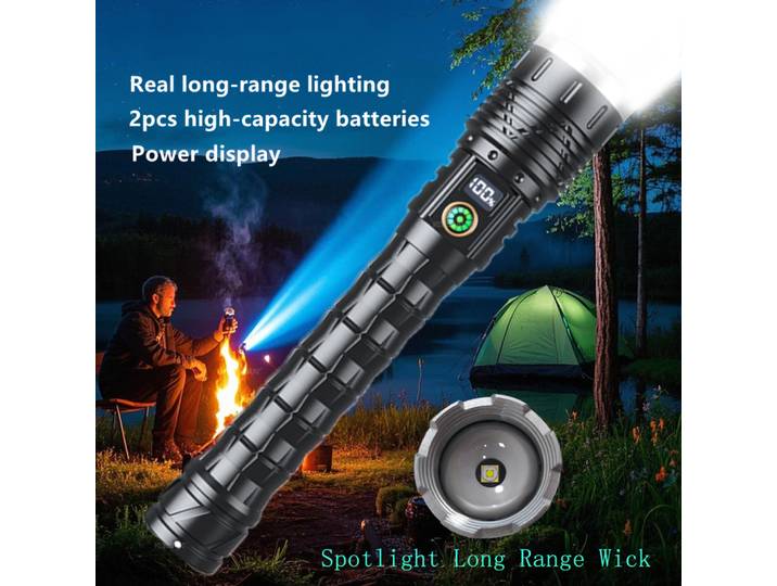 Projecteur haute puissance lampe de poche LED longue portée torche longue portée lampe à main tactique extérieure Rechargeable lanterne de Camping