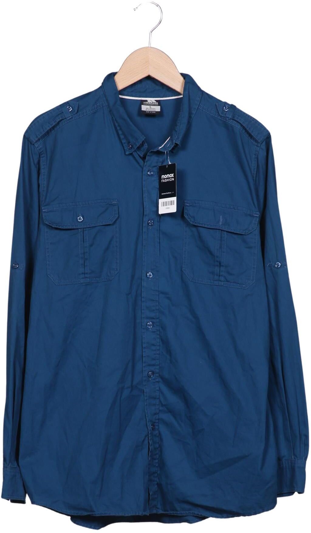 Trespass Herren Hemd, Blau, Gr. L, Baumwolle - Second Hand