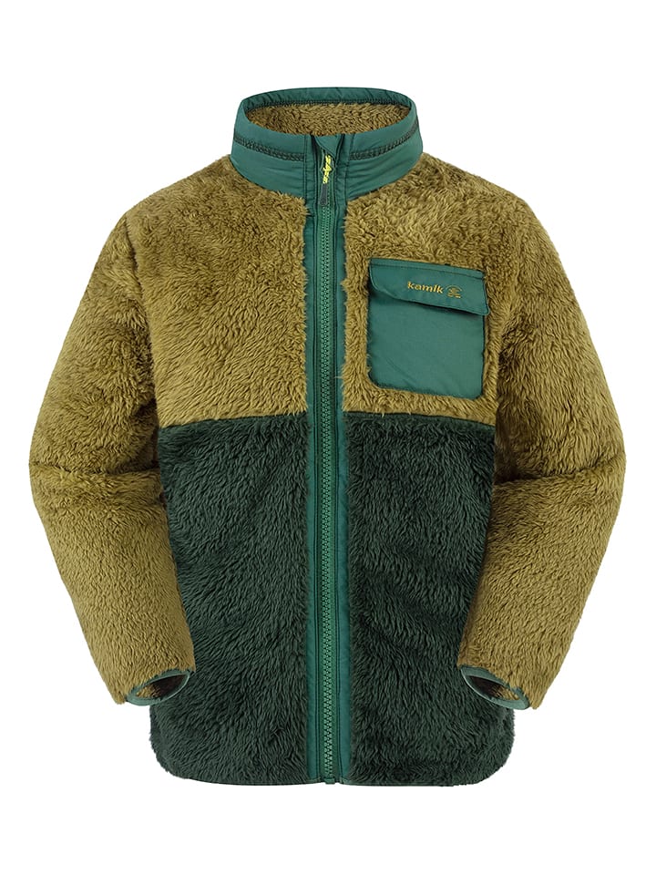Kamik Teddy-Fleecejacke "Shep" in Grün/ Khaki - 128