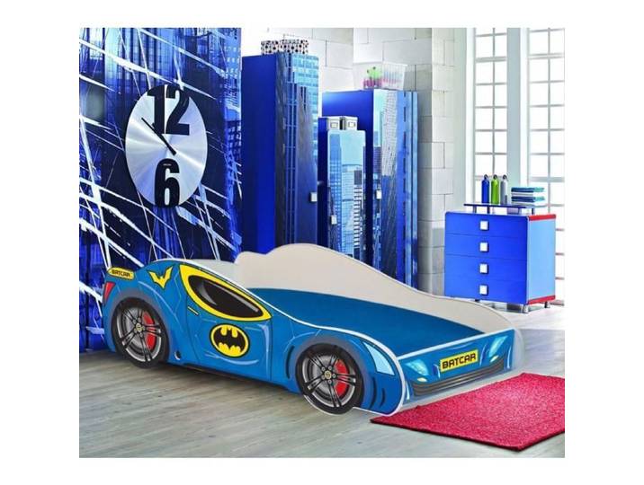 Lit enfant en forme de voiture  BATCAR  160x80 cm + sommier + matelas