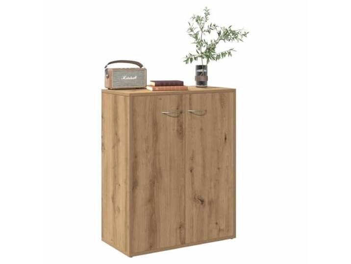 KTHLBRH Sideboard Eiche Handwerk 60 x 30 x 75 cm Spanplatte Großer Stauraum, Ausstellungsfläche, Staubschutztüren, inklusive Wandbefestigung