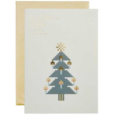 Grußkarte Weihnachtsbaum, Pixel,, B6
