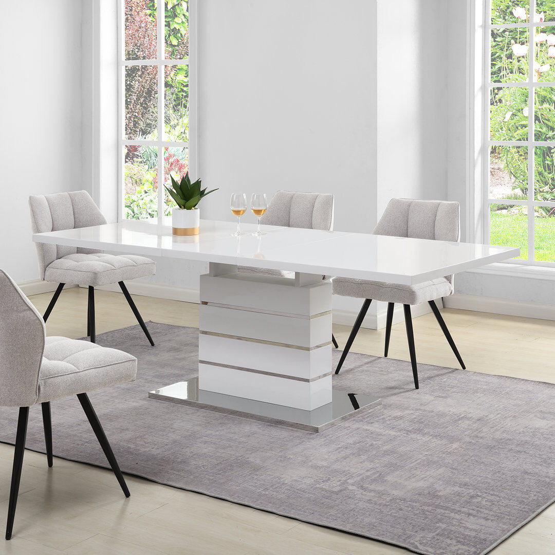 Ivy Bronx Adcock 90 cm Extendable Rectangular Dining Table White