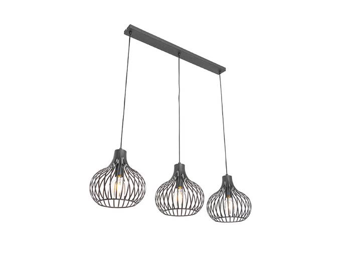 Suspension moderne noire 3 lumières - Saffira