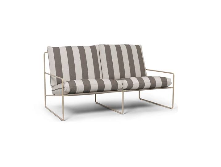 Ferm Living Desert 2-Sitzer Sofa Cash stripe-chocolate