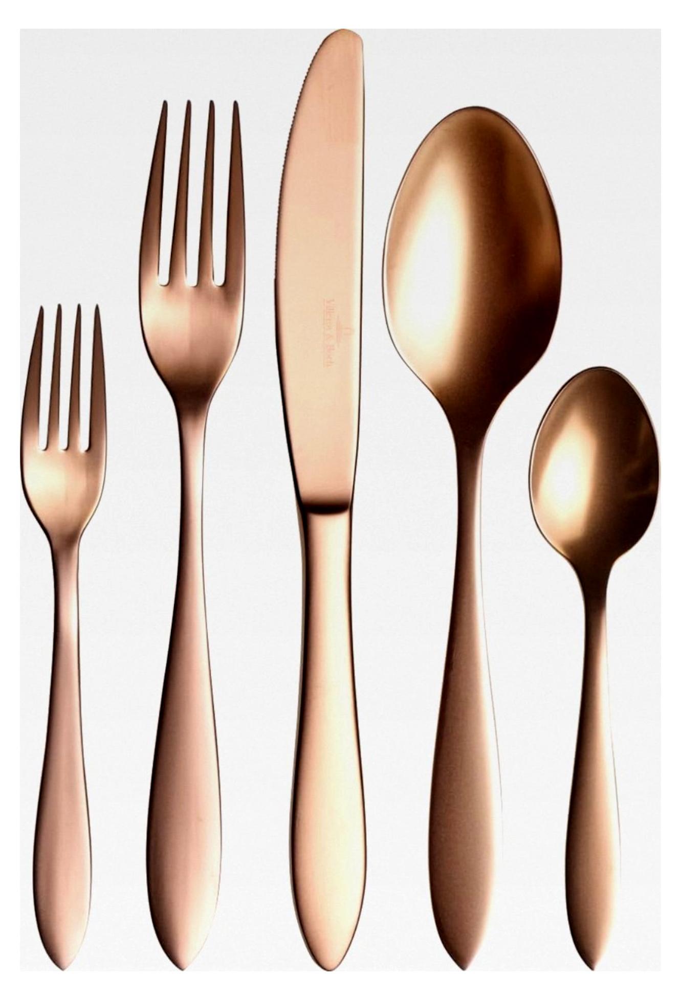 Besteckset 20-teilig in Gold, Tafelbesteck für 6 Personen, Edelstahl