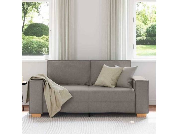 Clarence* Canapé 2 places - Loveseat/Sofa - 100 % polyester - Taupe 140 cm Tissu EU392775