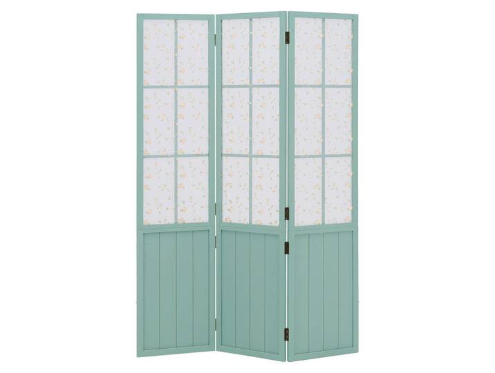 Homestyle4u Paravent 3-tlg. 120/170 cm Türkis Landhausstil, Holz, 120x170x2 cm, Wohnzimmer, Raumteiler, Paravents