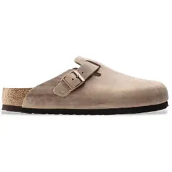 Birkenstock für Damen. 1018147 Leder-Clogs Boston (Reguläre Passform) braun (39), Wohnung, Keine, Lässig